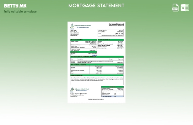 модерен стил Ирак Ал Џануб исламска банка за хипотека шаблон за Word и PDF